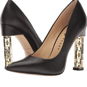 Katy Perry Suzzie Chain Heel Black Pumps